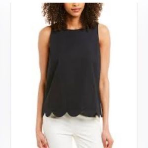 Vineyard vines, navy linen scalloped tank